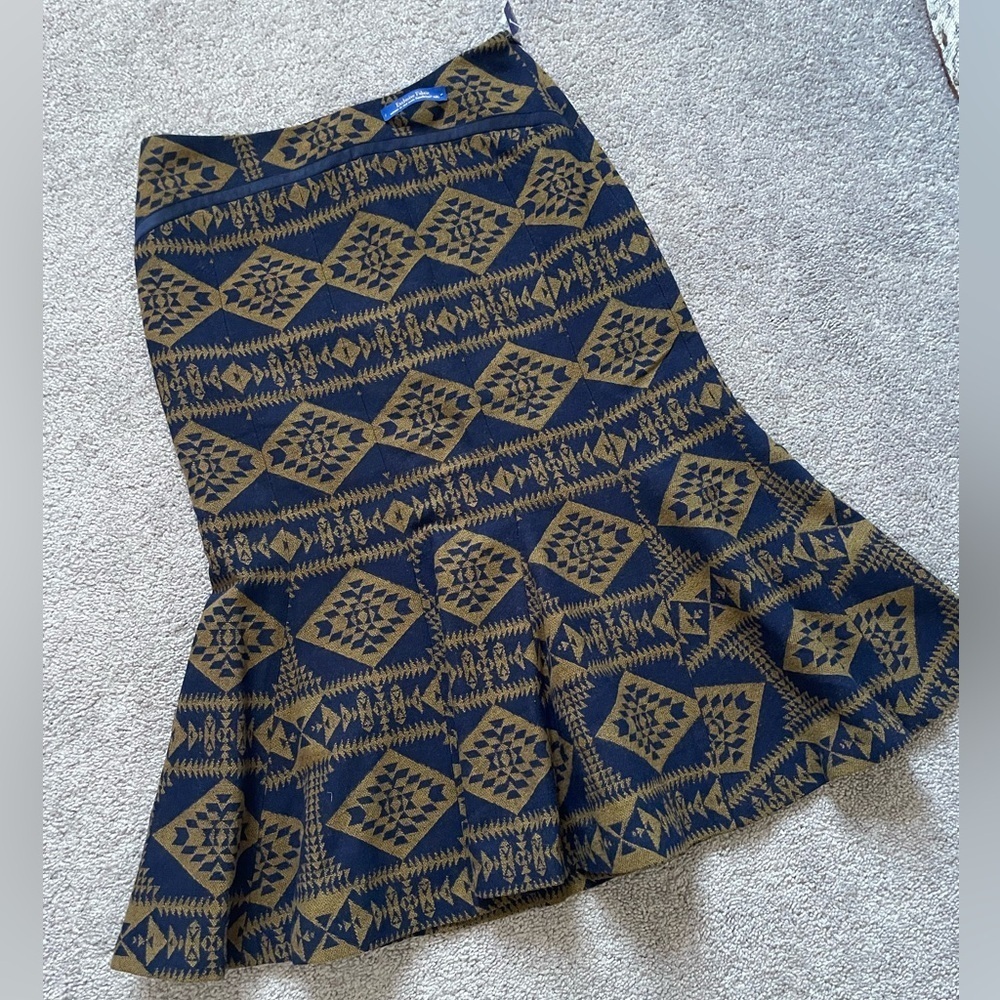 NWT Pendleton virgin wool Aztec print mermaid Midi Skirt